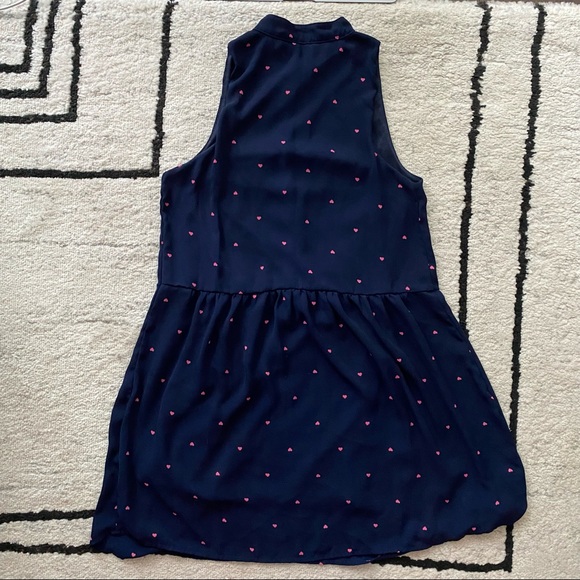 SIENNA SKY Blue Pink Hearts Patterned Keyhole Mini Dress - Picture 6 of 6